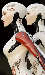 two figures wearing helmets and holding one another