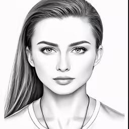 a pencil drawing of a woman with long hair