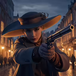 the character in fantastic action is holding two guns