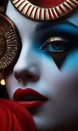 a beautiful woman with makeup and artistic makeup