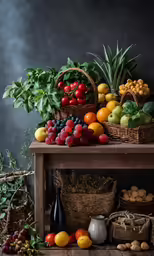 a variety of different fruits on a shelf