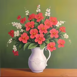/tmp/FOO9gGs2r.jpg = this is a painting of some red flowers
,/tmp/FOO9gGs2r.jpg = a painting of a white pitcher with some red and white flowers in it
,/tmp/FOO9gGs2r.jpg = a painting of red flowers in a white vase
,/tmp/FOO9gGs2r.jpg = a painting of red and white flowers in a white vase
,/tmp/FOO9gGs2r.jpg = painting of a white pitcher filled with pink and red flowers
,/tmp/FOO9gGs2r.jpg = a painting of a white pitcher with pink and white flowers
,/tmp/FOO9gGs2r.jpg = a painting of a vase of flowers sitting on a table
