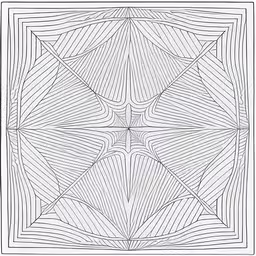 the design has been used as a coloring book for children,a square frame with many lines in it