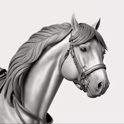 a horse is drawing in black and white