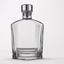 a glass bottle of cologne, with a silver top