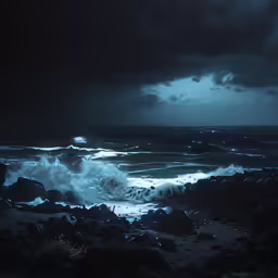 there is a wave crashing in the ocean