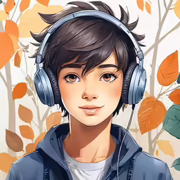 a man with headphones and ear phones