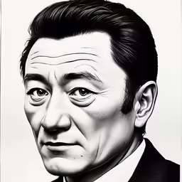 a drawing of a man wearing a suit and tie