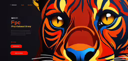 a colorful tiger with its eyes glowing,a computer screen with a colorful tiger face on it