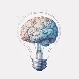 two brain heads in the bulb lightbulb