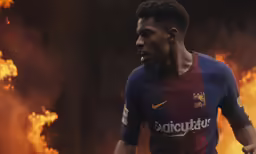 this is an image of a soccer player running