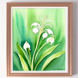 there is a painting of flowers in this picture