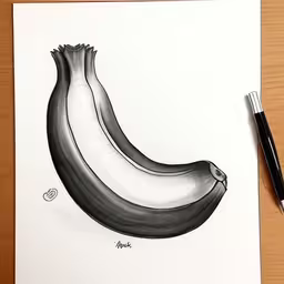 a drawing of two bananas sitting next to each other