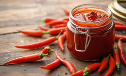some red chili peppers are laying on the ground
