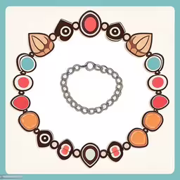 a heart shaped bracelet is being displayed on a blue background