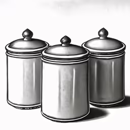 an illustration of three containers sitting in the snow
