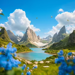 a beautiful landscape of a mountain range