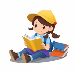 a girl with a hard hat sitting on the floor while reading a book