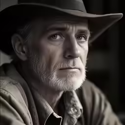 man wearing a hat looks into the distance