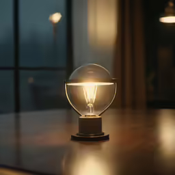 there is a light that appears to be turned on on the table