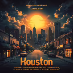 this is a poster for houston