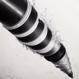 a black and white image with a silver stripe on the top
