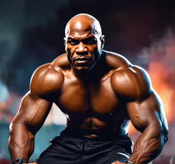 a black man posing for a photo with his shirt off,a black body builder posing for a photo