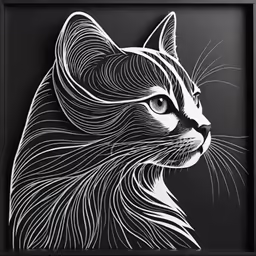 a black and white picture of a cat