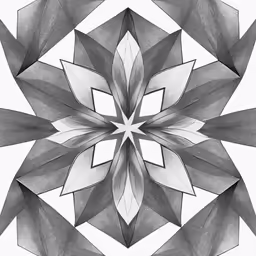 a drawing of an abstract design with several leaves