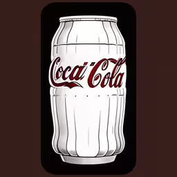 a coke bottle is lit on a brown background,the back of a lit up beverage bottle with a red cap,the back of a large plastic coke can,a bottle of coca cola sitting on top of a table,there is an image of a can of coke