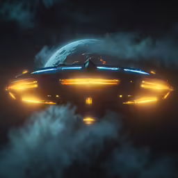 the star trek movie poster is floating in the sky