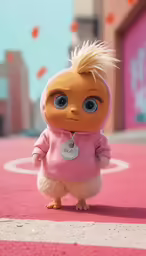 a close up of a small stuffed animal on the ground