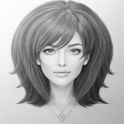 a woman is drawing a portrait with her head tilted