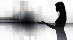 the woman has no other silhouette on her