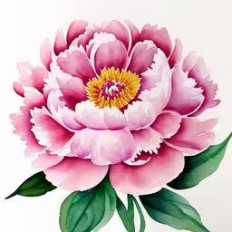 an artistic painting of a pink flower on white paper,a pink flower that is sitting on a table