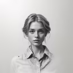 a portrait of a woman with long hair