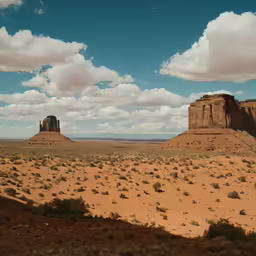 the desert is very rocky and green with small shrubs
