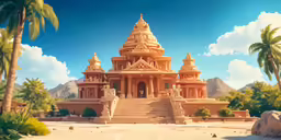 a large ornately decorated and decorated building with trees