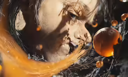 an artistic picture of an unimpressed female with orange hair