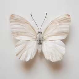 a large white butterfly that is on the wall