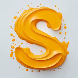 a liquid letter with yellow paint