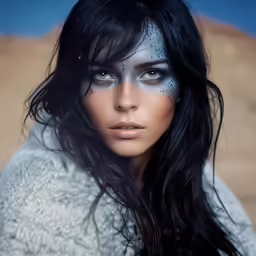 a close up of a person with makeup