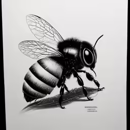 an image of a bee on a piece of paper
