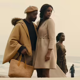 a man and woman standing next to each other