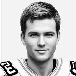 a photo of a football player with short hair and a jersey
