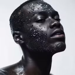 a man with a lot of black stuff on his face