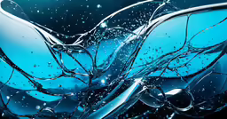 closeup photo of blue glass, water splashes and bubbles