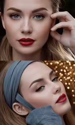 three different pictures of women in different stages