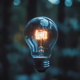 a lightbulb showing the word deep in it