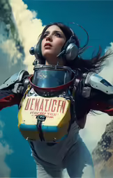 a lady in a diving suit holds her arms and face above her head